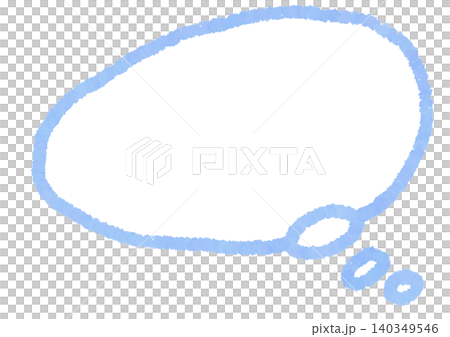 水色のクレヨンで描かれたのかわいい手描きの素材 140349546