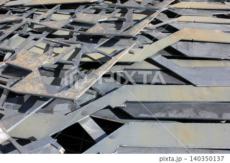 Scrap metal. metal residues after laser cutting Scrap metal. metal residues after laser cutting 140350137