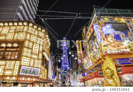大阪夜景 新世界 通天閣 大阪府大阪市 大阪夜景 新世界 通天閣 大阪府大阪市 140351641