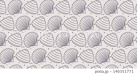 Seamless sea shell pattern vector background with various shell patterns. 140351771