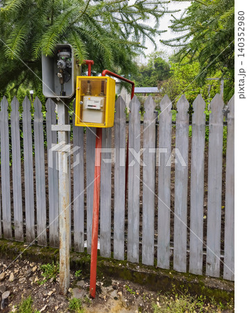 A gas meter is a device that measures the volume of gas consumed in cubic meters. A gas meter is a device that measures the volume of gas consumed in cubic meters. 140352980