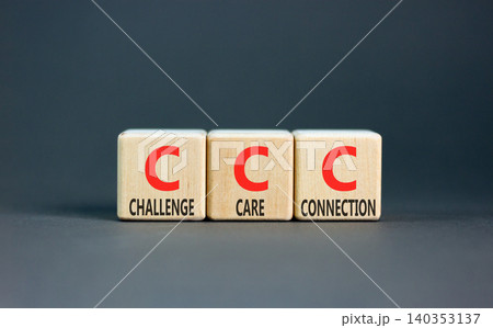 CCC challenge care connection symbol. Concept words CCC challenge care connection on beautiful wooden blocks. Beautiful grey background. Business CCC challenge care connection concept. Copy space. CCC challenge care connection symbol. Concept words CCC challenge care connection on beautiful wooden blocks. Beautiful grey background. Business CCC challenge care connection concept. Copy space. 140353137