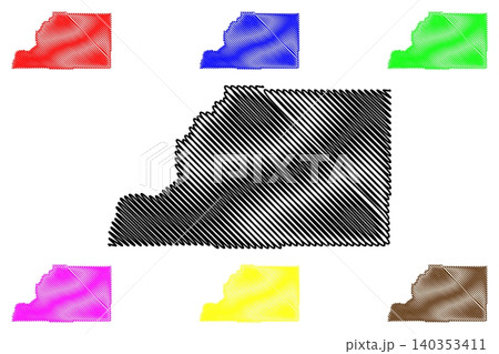 Sevier County, State of Utah (U.S. county, United States of America, USA, U.S., US) map vector illustration, scribble sketch Sevier map 140353411