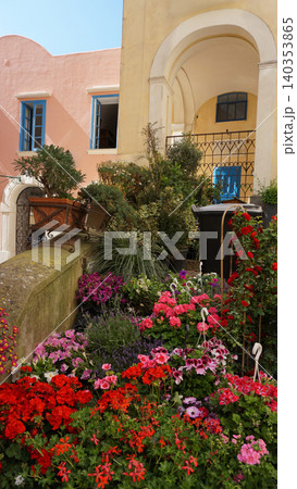 A bright sunny day in the Italian town of Capri with colorful buildings A bright sunny day in the Italian town of Capri with colorful buildings 140353865
