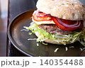 Gourmet cheeseburger in restaurant 140354488
