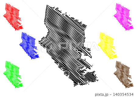 Gloucester County, Commonwealth of Virginia (U.S. county, United States of America, USA, U.S., US) map vector illustration, scribble sketch Gloucester map 140354534