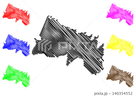 Charles City County, Commonwealth of Virginia (U.S. county, United States of America, USA, U.S., US) map vector illustration, scribble sketch Charles map 140354552