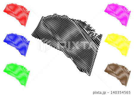 Louisa County, Commonwealth of Virginia (U.S. county, United States of America, USA, U.S., US) map vector illustration, scribble sketch Louisa map 140354565