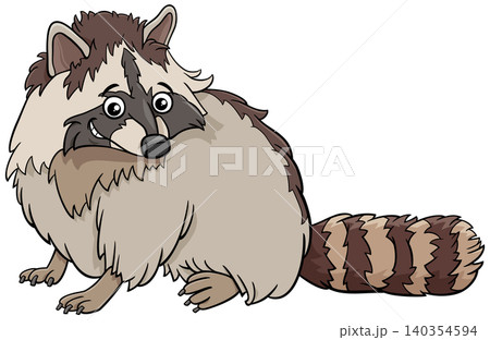 funny cartoon raccoon wild animal character 140354594