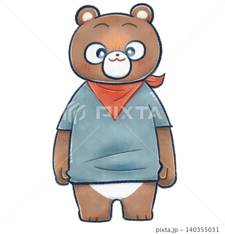クマのデフォルメ全身ラスターイラスト クマのデフォルメ全身ラスターイラスト 140355031