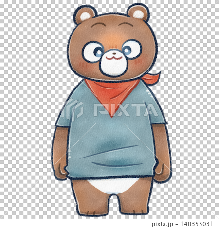 クマのデフォルメ全身ラスターイラスト クマのデフォルメ全身ラスターイラスト 140355031