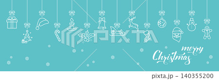 Merry Christmas greetings, elements linear icons on blue background, christmas ornament or decorations, winter holidays, new year, thin line symbols, editable stroke vector illustration eps10 Merry Christmas greetings, elements linear icons on blue background, christmas ornament or decorations, winter holidays, new year, thin line symbols, editable stroke vector illustration eps10 140355200