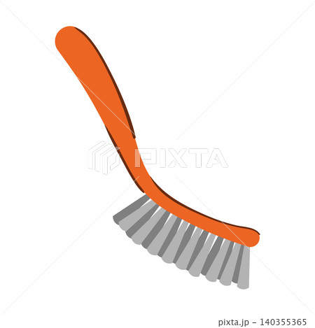 Orange barbecue grill cleaning brush illustration, isolated on a white background. Orange barbecue grill cleaning brush illustration, isolated on a white background. 140355365