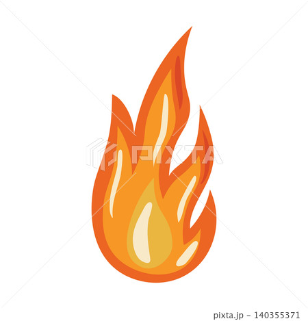 Fire flame illustration in a flat cartoon style, isolated on a white background. Fire flame illustration in a flat cartoon style, isolated on a white background. 140355371