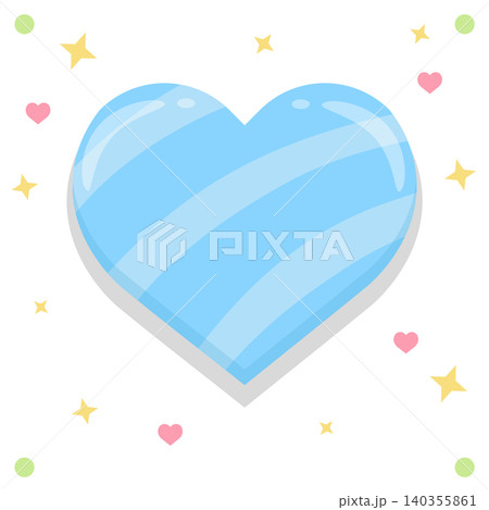 Cute bright blue striped heart shape vector illustration 140355861