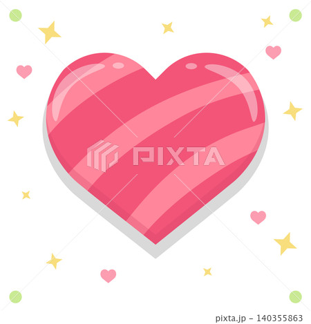 Cute red striped heart shape vector illustration Cute red striped heart shape vector illustration 140355863