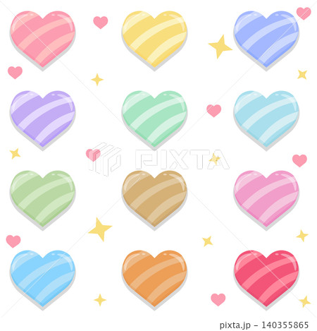 Cute colorful striped heart shape vector elements collection Cute colorful striped heart shape vector elements collection 140355865