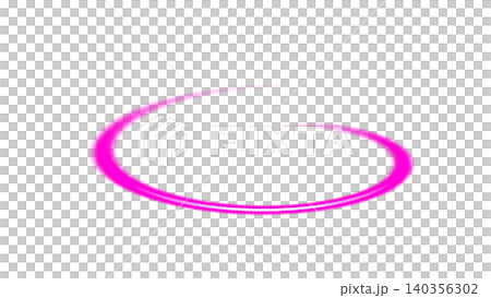 Pink glowing neon circular streak with light effect on transparent background, concept of magical energy and futuristic portal 140356302