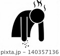 疲れ果てた人のピクトグラム（疲労・燃え尽き・ストレス） 140357136