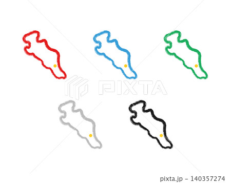 府庁入りデザイン地図_京都府_筆描き 府庁入りデザイン地図_京都府_筆描き 140357274