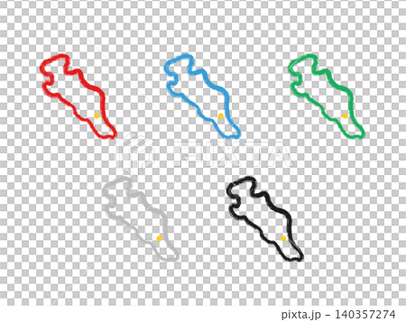府庁入りデザイン地図_京都府_筆描き 府庁入りデザイン地図_京都府_筆描き 140357274