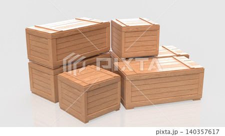 Wooden Cargo Crates For Warehouse Storage 3d render. Wooden Cargo Crates For Warehouse Storage 3d render. 140357617