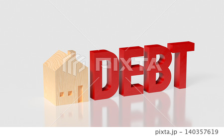 Minimal Home Debt Financial Risk Concept 3d render. 140357619