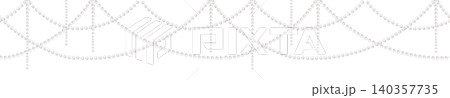 Watercolor seamless pearl garland border with repeating draped strands and decorative pattern. Suitable for wedding stationery, greeting cards, textiles, gift wrapping and feminine projects. Watercolor seamless pearl garland border with repeating draped strands and decorative pattern. Suitable for wedding stationery, greeting cards, textiles, gift wrapping and feminine projects. 140357735