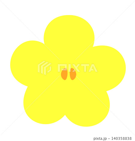 ゴーヤの花のフラットデザインイラスト ゴーヤの花のフラットデザインイラスト 140358838