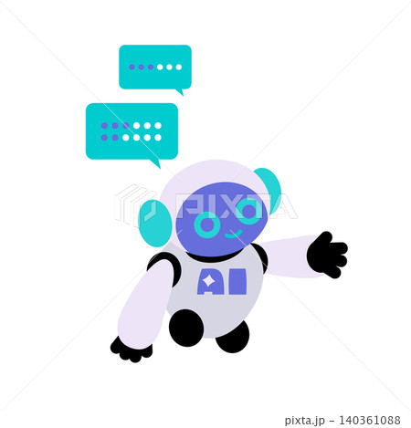 AIロボットのキャラクターイラスト 生成AI・チャット・吹き出し・チャットボット AIロボットのキャラクターイラスト 生成AI・チャット・吹き出し・チャットボット 140361088
