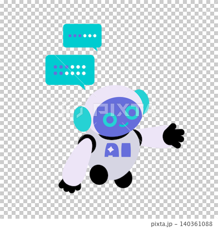 AIロボットのキャラクターイラスト 生成AI・チャット・吹き出し・チャットボット AIロボットのキャラクターイラスト 生成AI・チャット・吹き出し・チャットボット 140361088