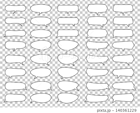 Simple line speech bubble set Simple line speech bubble set 140361229