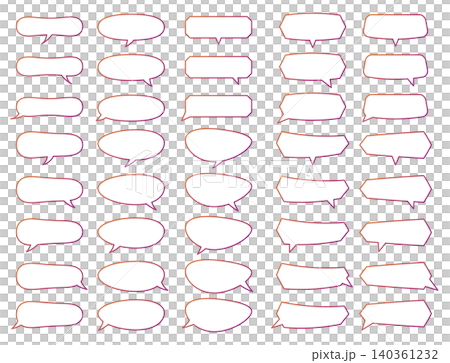 Gradient line speech bubble set Gradient line speech bubble set 140361232