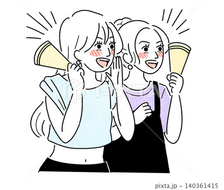 応援する女性たちのシンプルイラスト 140361415