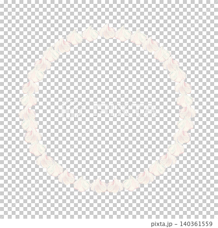 Round frame of whipped cream / piping / watercolor illustration Round frame of whipped cream / piping / watercolor illustration 140361559