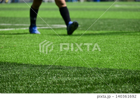 training of soccer on green grass artificial training of soccer on green grass artificial 140361692