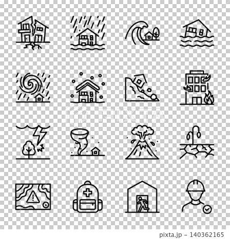 Simple Icon Set | Disaster Prevention, Evacuation, and Business Continuity Planning Simple Icon Set | Disaster Prevention, Evacuation, and Business Continuity Planning 140362165