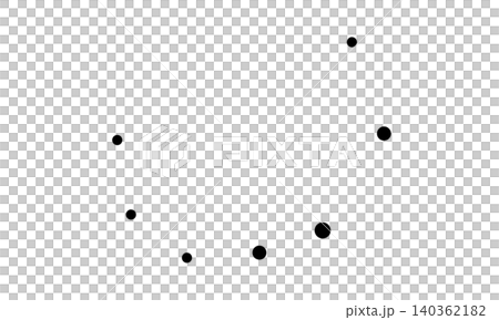 An illustration of the Corona Borealis constellation (only black stars, no connecting lines). An illustration of the Corona Borealis constellation (only black stars, no connecting lines). 140362182
