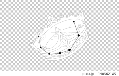 Monochrome line drawing illustration of Corona Borealis (a picture of a crown and constellation lines) Monochrome line drawing illustration of Corona Borealis (a picture of a crown and constellation lines) 140362185