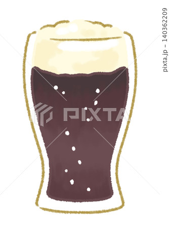 グラスに入ったビールのイラスト グラスに入ったビールのイラスト 140362209
