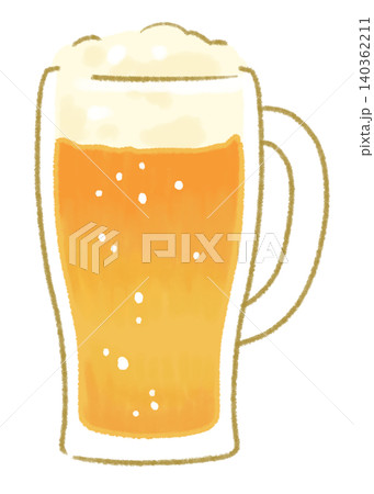 グラスに入ったビールのイラスト グラスに入ったビールのイラスト 140362211
