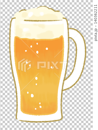 グラスに入ったビールのイラスト グラスに入ったビールのイラスト 140362211