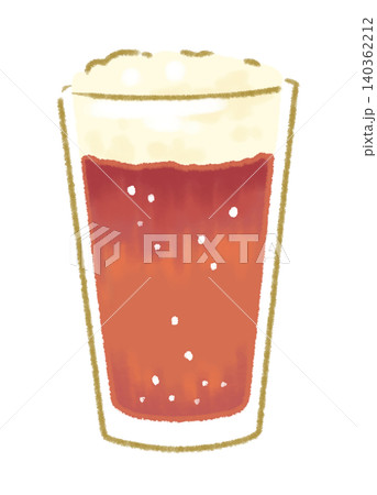 グラスに入ったビールのイラスト グラスに入ったビールのイラスト 140362212