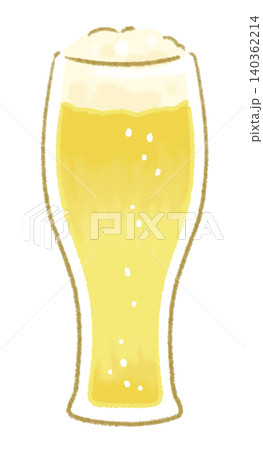 グラスに入ったビールのイラスト グラスに入ったビールのイラスト 140362214