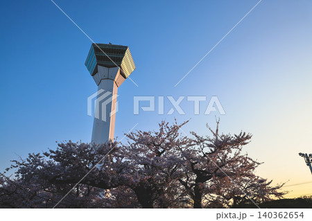 April 25 2026 Goryokaku Tower Silhouette Against Golden Sunset Sky April 25 2026 Goryokaku Tower Silhouette Against Golden Sunset Sky 140362654
