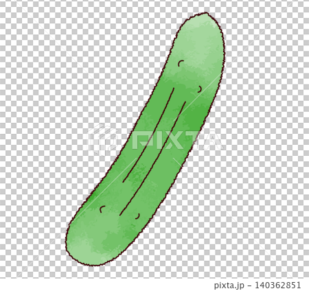 水彩画風のシンプルなきゅうりのイラスト 140362851