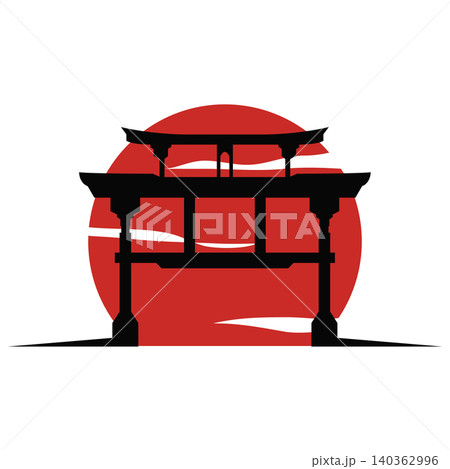 Torii Gate Logo Design Template Minimalist Japanese Symbol Simpel Torii Gate Logo Design Template Minimalist Japanese Symbol Simpel 140362996