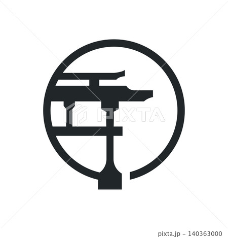 Torii Gate Logo Design Template Minimalist Japanese Symbol Simpel 140363000