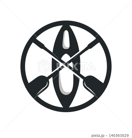 Kayak Logo Design Template for Sports, Adventure and Outdoor Club 140363029