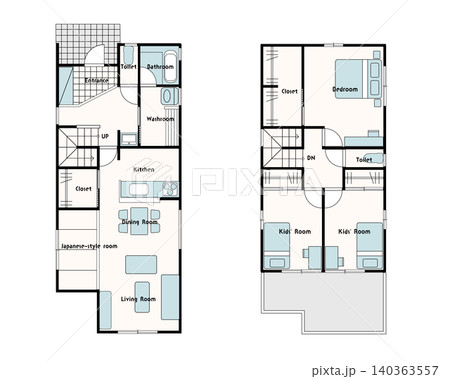 3LDK住宅の間取り図| 住宅 家 一戸建て 3LDK住宅の間取り図| 住宅 家 一戸建て 140363557